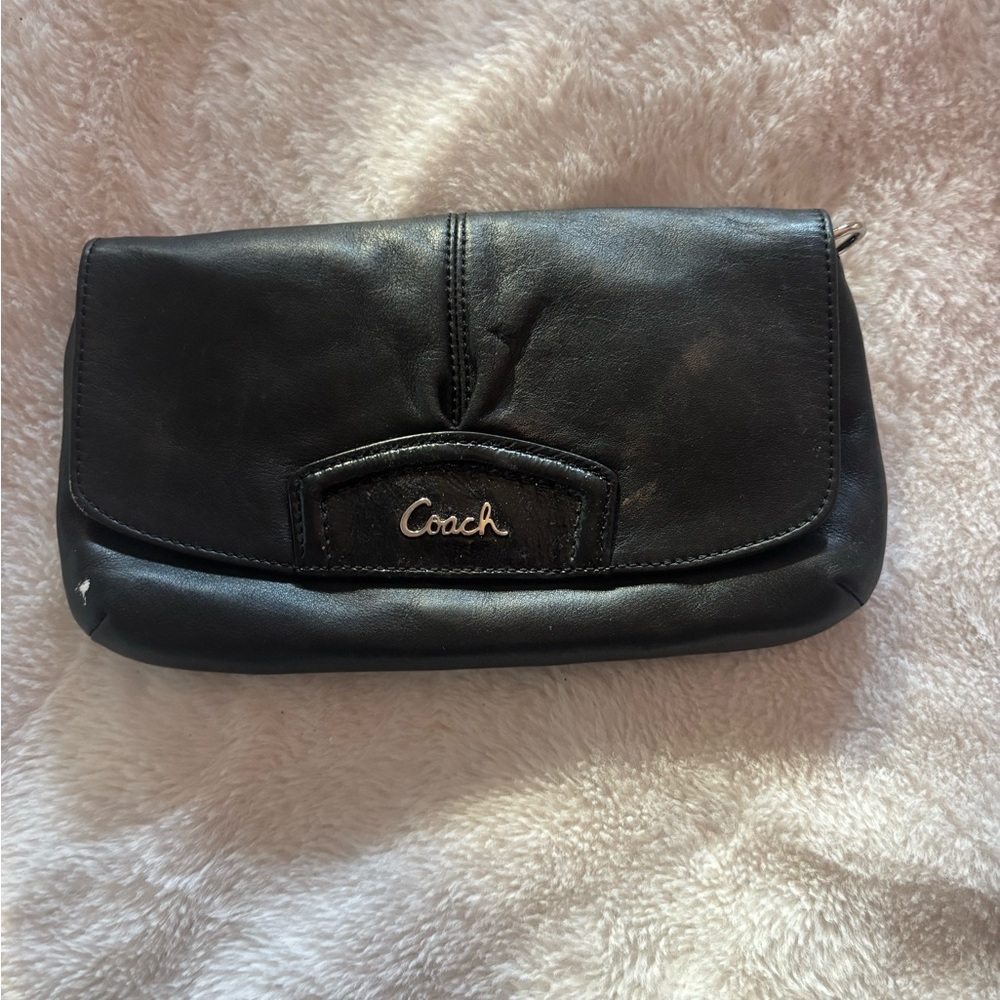 Coach Black Leather Clutch wallet